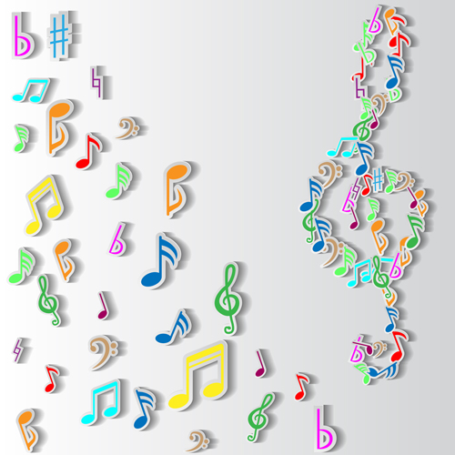 Elegant music note background vector set 05 Elegant music note background vector set 05