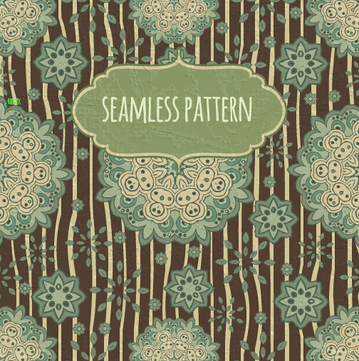 Floral seamless pattern with silk vectors 02 Floral seamless pattern with silk vectors 02