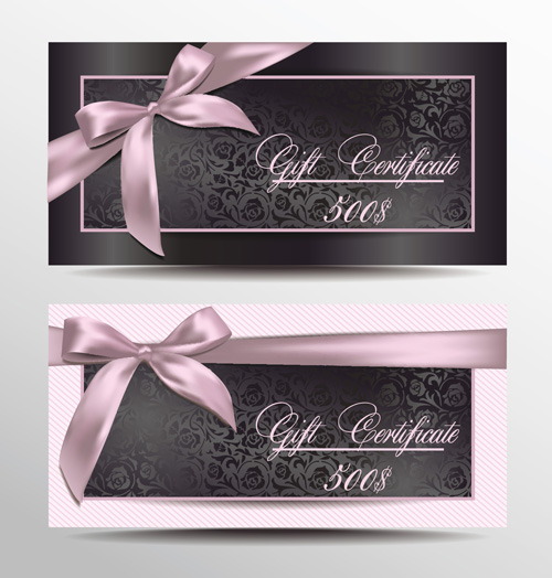 ribbons pink gift floral certificate 
