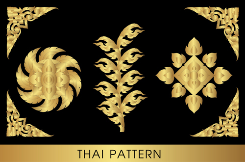 Golden thai ornaments art vector material 17 Golden thai ornaments art vector material 17