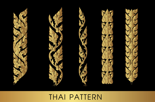 Golden thai ornaments art vector material 18 Golden thai ornaments art vector material 18
