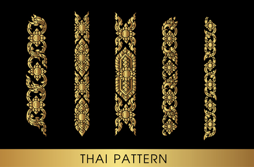 Golden thai ornaments art vector material 19 Golden thai ornaments art vector material 19