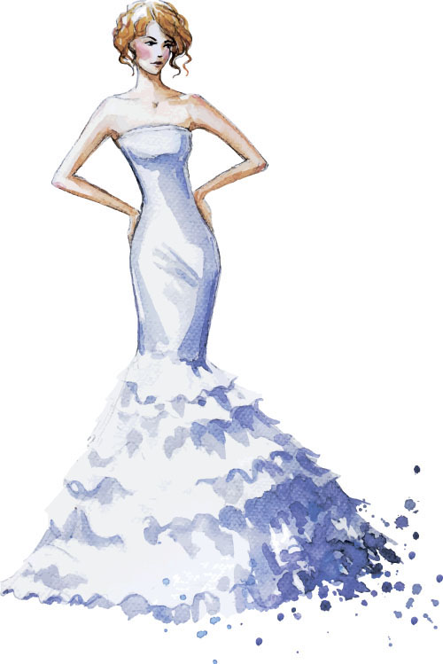Hand drawn fashion women illustration vector 07 Hand drawn fashion women illustration vector 07