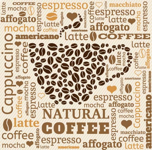 Natural coffee creative background vector 05 Natural coffee creative background vector 05
