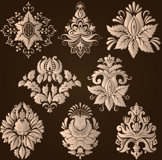 vector material ornamental ornament material floral elements element 