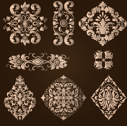 vector material ornamental ornament floral elements element 