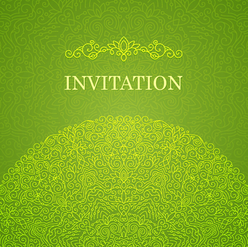 styles ornate invitation green floral card 