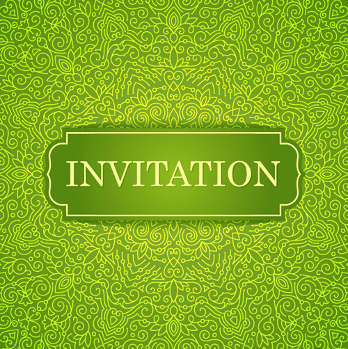 styles ornate invitation green floral card 