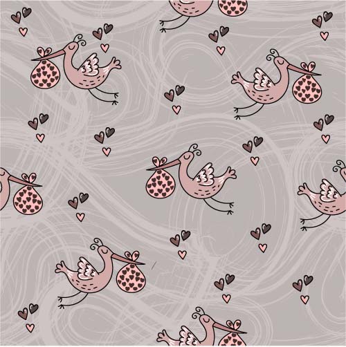 Seamless pattern baby cute vectors 04