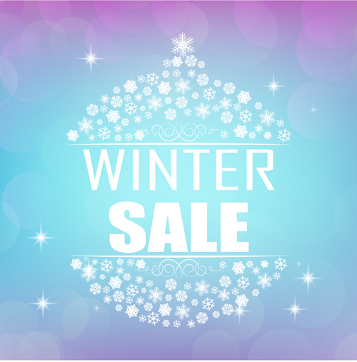 Snowflake christmas ball with winter sale background vector 02 Snowflake christmas ball with winter sale background vector 02