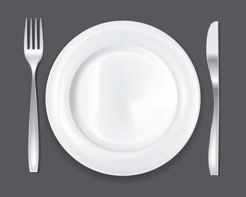 Tableware with empty plate vector 06 Tableware with empty plate vector 06