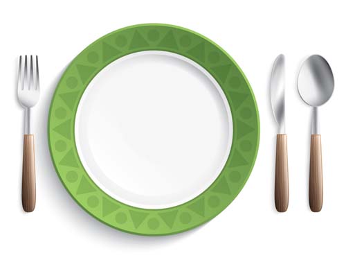 Tableware with empty plate vector 14 Tableware with empty plate vector 14