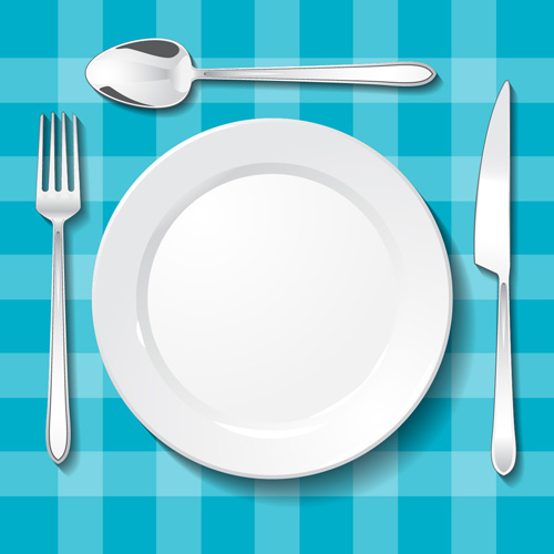 Tableware with empty plate vector 15 Tableware with empty plate vector 15