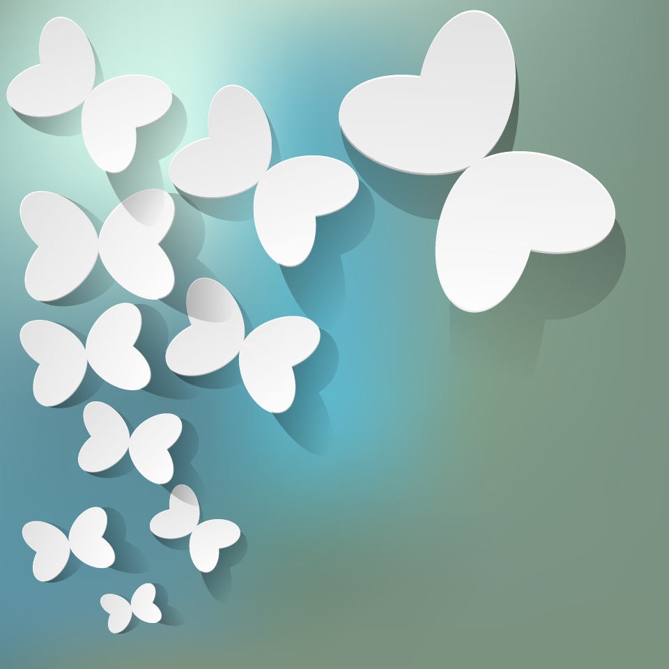 White butterflies with bokeh vector background White butterflies with bokeh vector background