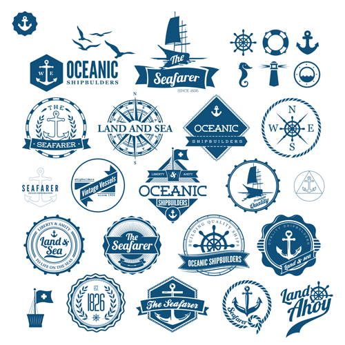 vintage sea land labels 
