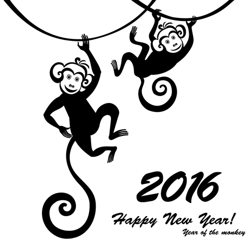 2016 the monkey new year design vector 01 2016 the monkey new year design vector 01