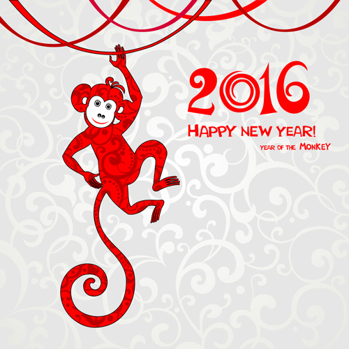 2016 the monkey new year design vector 02 2016 the monkey new year design vector 02