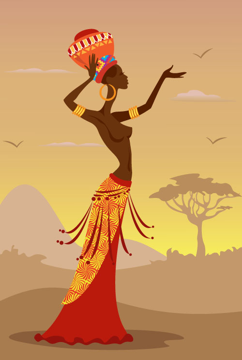 woman material illustrtion african 