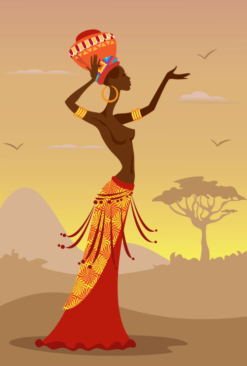 African woman illustrtion vector material 02 African woman illustrtion vector material 02