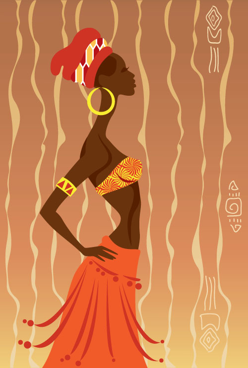 African woman illustrtion vector material 03 African woman illustrtion vector material 03
