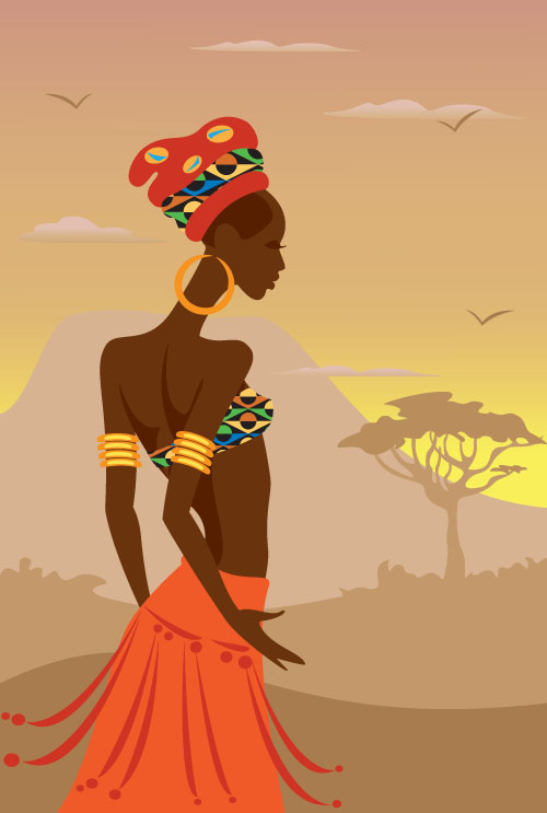 African woman illustrtion vector material 05 African woman illustrtion vector material 05
