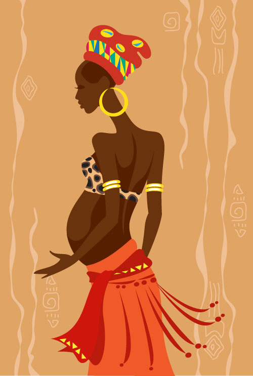 African woman illustrtion vector material 06 African woman illustrtion vector material 06