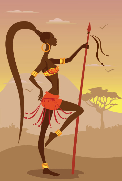 African woman illustrtion vector material 08 African woman illustrtion vector material 08