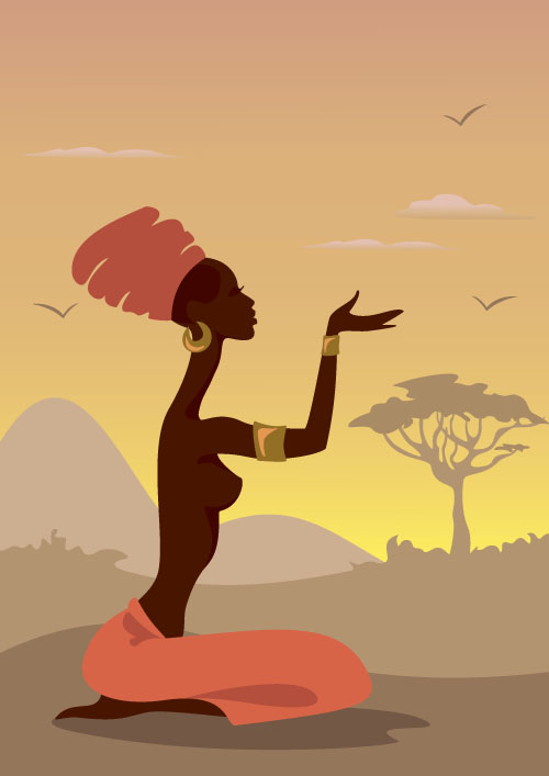 African woman illustrtion vector material 10 African woman illustrtion vector material 10