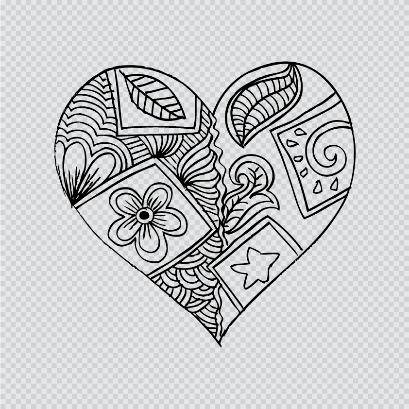 heart floral doodle 