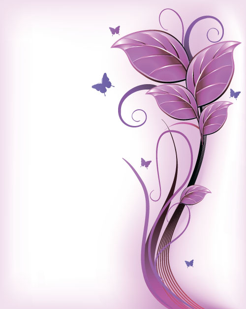 Elegant leaves art background vector 01