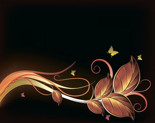 Elegant leaves art background vector 04 Elegant leaves art background vector 04