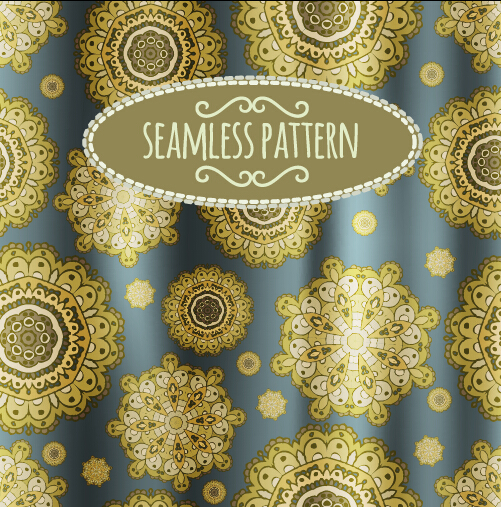 Floral seamless pattern with silk vectors 06 Floral seamless pattern with silk vectors 06