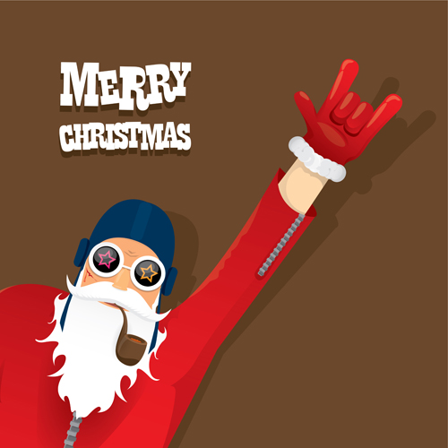 Funny santa claus vector design material 09 Funny santa claus vector design material 09