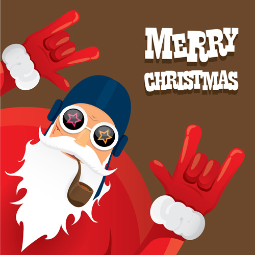 Funny santa claus vector design material 11 Funny santa claus vector design material 11