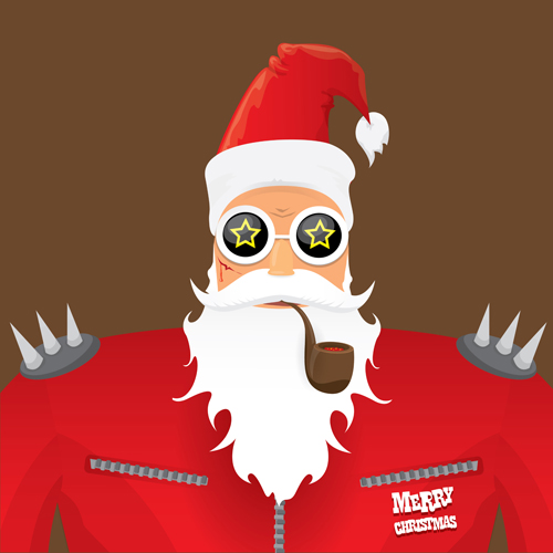 Funny santa claus vector design material 12 Funny santa claus vector design material 12