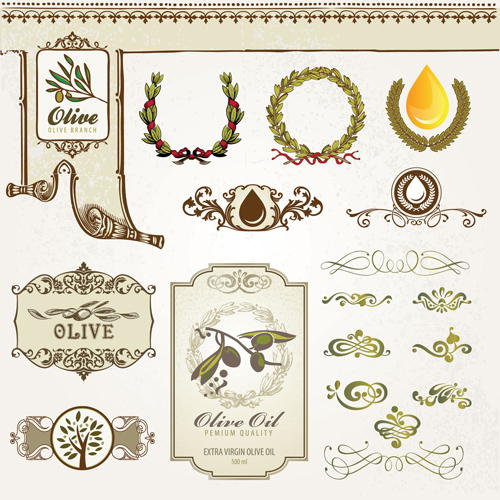 Natural food labels and ornament vector 02 Natural food labels and ornament vector 02