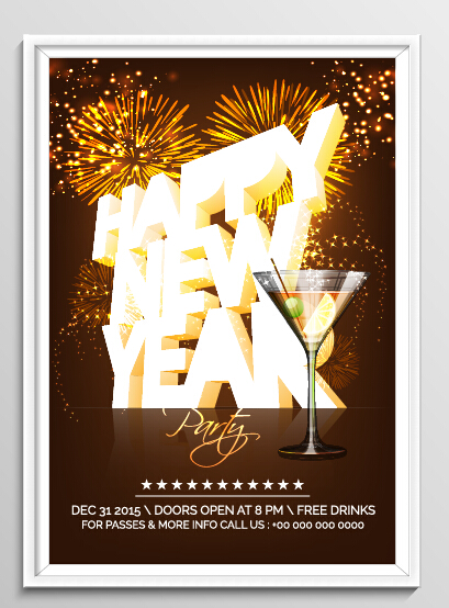 New year 2016 party flyer vector material 13 New year 2016 party flyer vector material 13