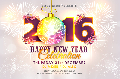New year 2016 party flyer vector material 15 New year 2016 party flyer vector material 15