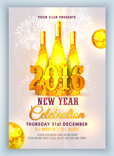 New year 2016 party flyer vector material 18 New year 2016 party flyer vector material 18