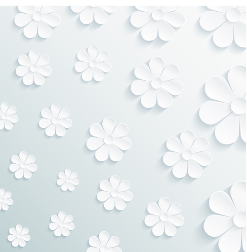 Paper flowers art background vector 03 Paper flowers art background vector 03
