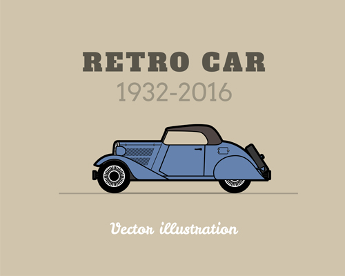 Retro car poster vector design 01 Retro car poster vector design 01