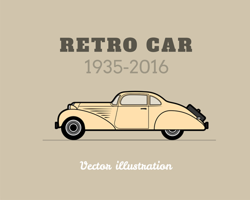 Retro car poster vector design 04 Retro car poster vector design 04