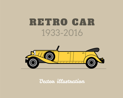 Retro car poster vector design 05 Retro car poster vector design 05