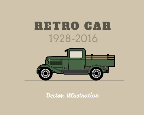 Retro font poster car 