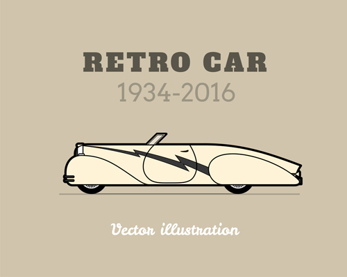 Retro car poster vector design 07 Retro car poster vector design 07