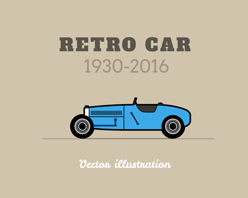 Retro car poster vector design 08 Retro car poster vector design 08