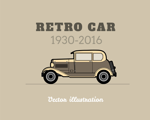 Retro car poster vector design 09 Retro car poster vector design 09
