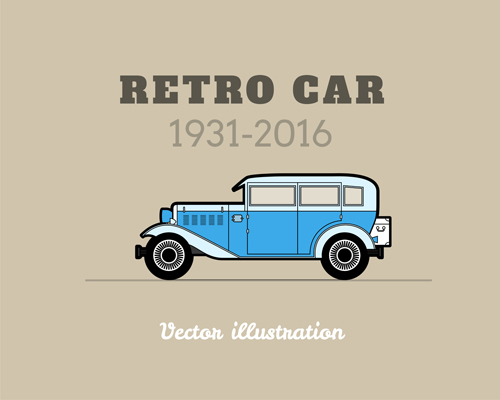Retro font poster car 