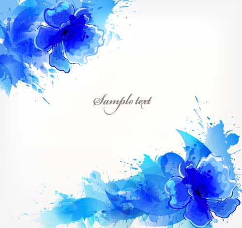 Watercolor flower vecto background 01 Watercolor flower vecto background 01