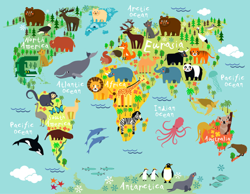 world wild maps animal 